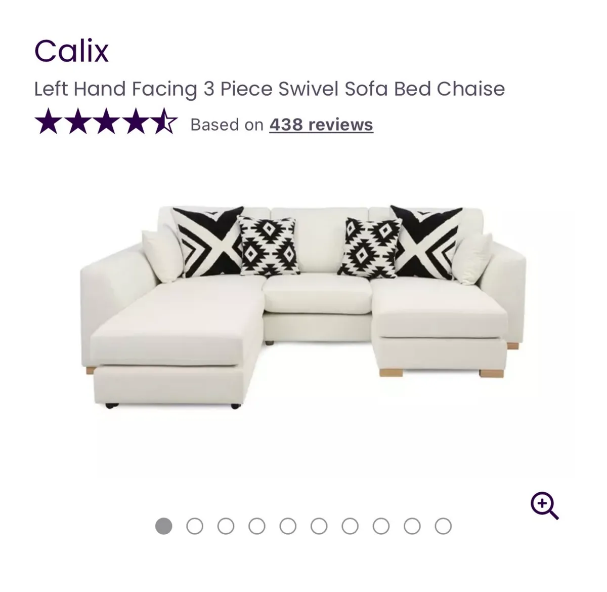 Cream L shape sofa couch DFS Calix - Image 4