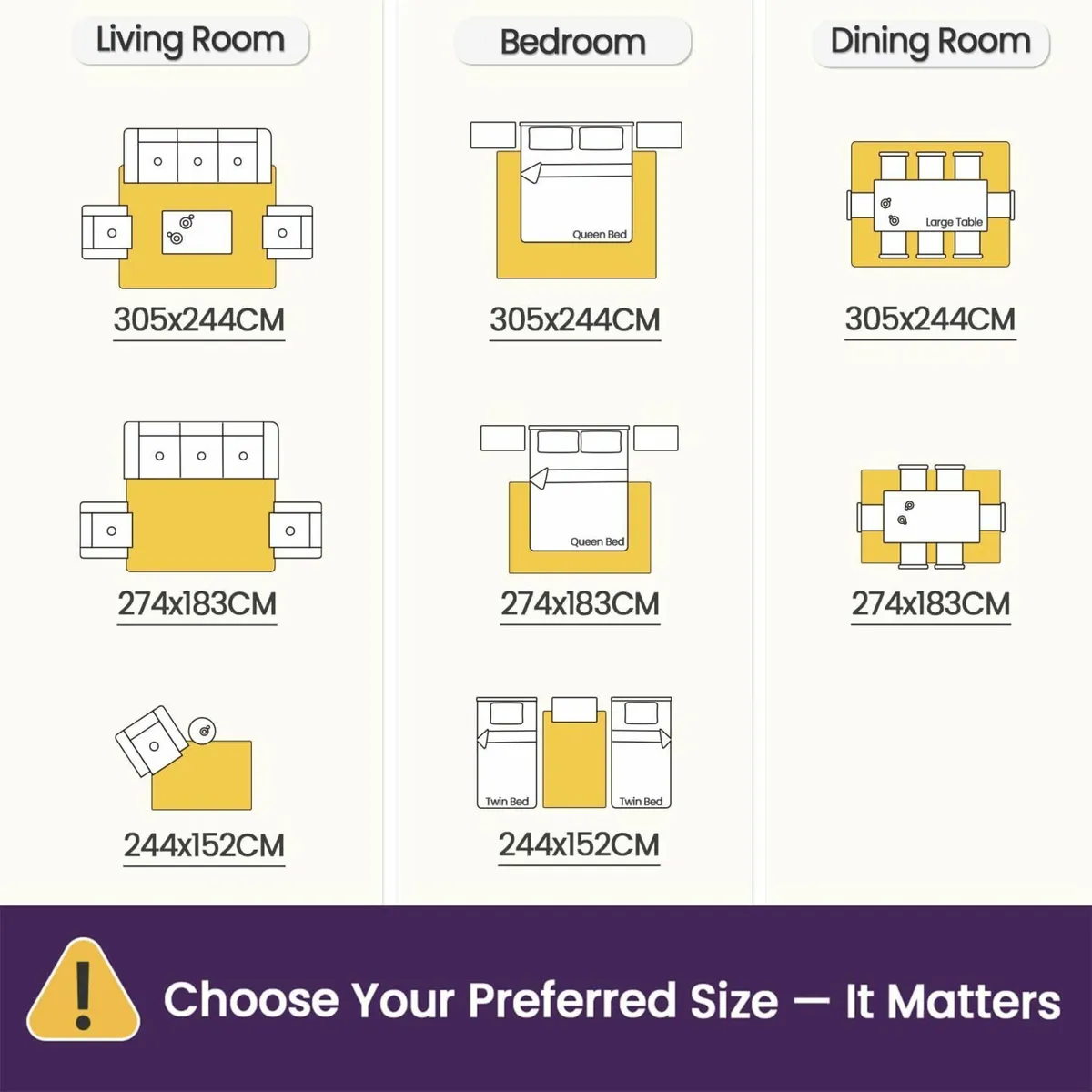 Area Rugs for Living Room 152 x 244 cm Non-slip - Image 2