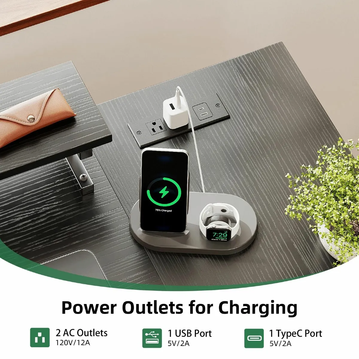 L Shaped Gaming Desk with 4 Drawers 47 Reversible - Image 4