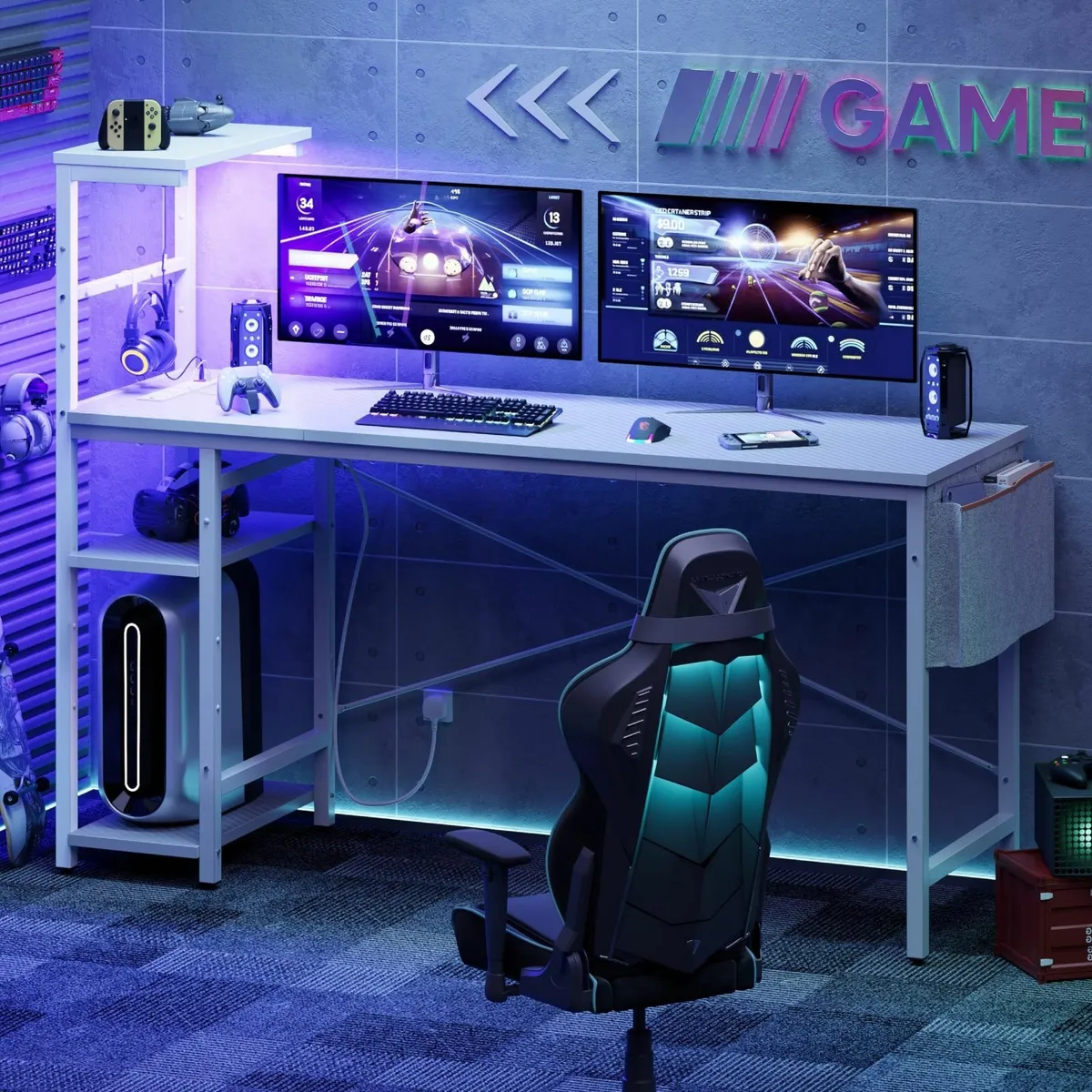 155CM Corner Desk with Power Outlets Large - Image 2