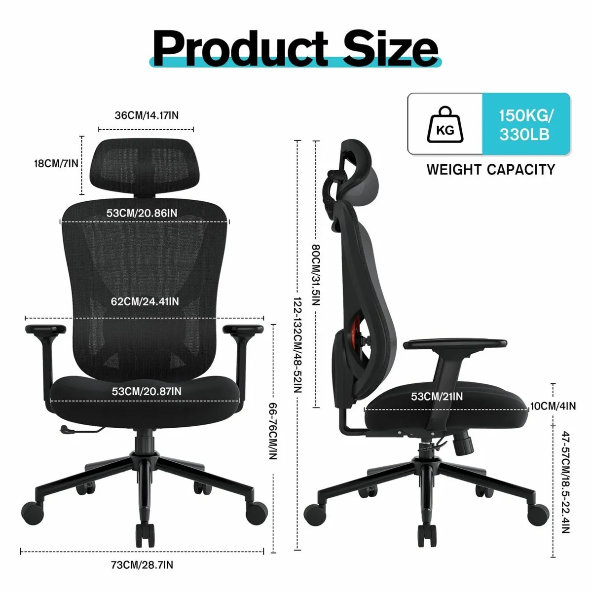 Ergonomic Office Chair with Adjustable Armrests - Image 3