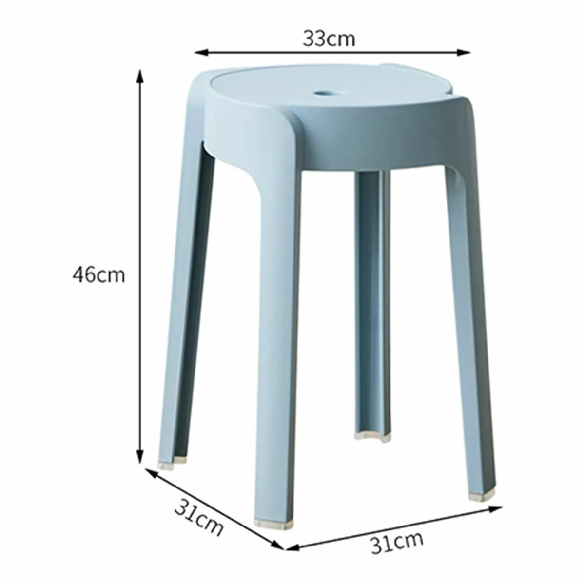 18.1in Plastic Bar Stools Set of 5 Sturdy - Image 2