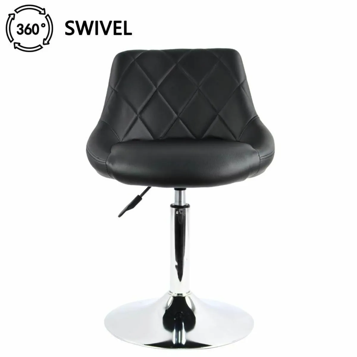 PU Leather Low Bar Chair Height Adjustable Swivel - Image 4