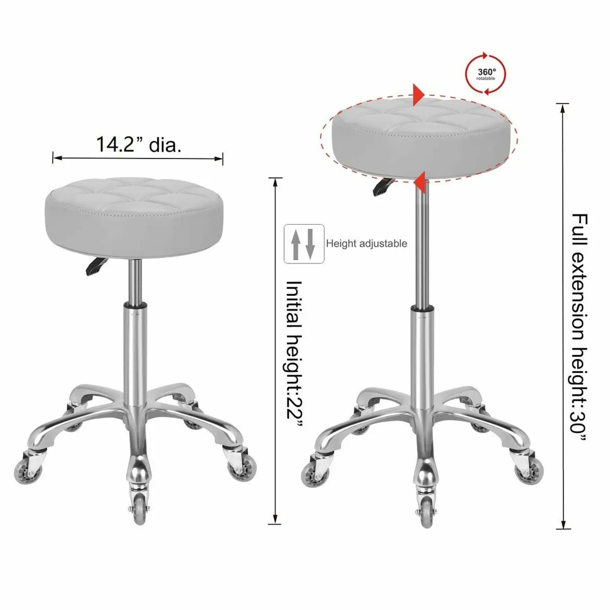 Swivel Stool Chair Height Adjustable 400 lbs - Image 3