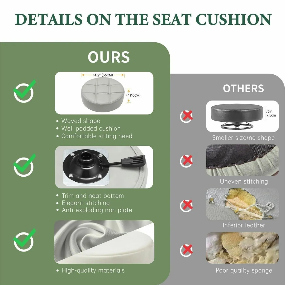 Swivel Stool Chair Height Adjustable 400 lbs - Image 4