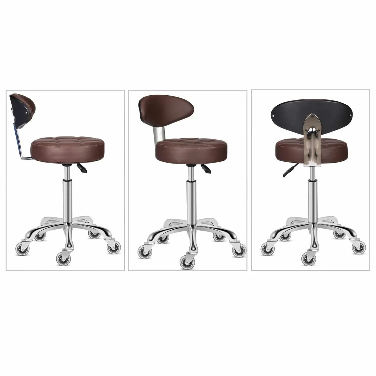 Rolling Stool Chair with Smooth-rolling Dual-wheel - Image 4