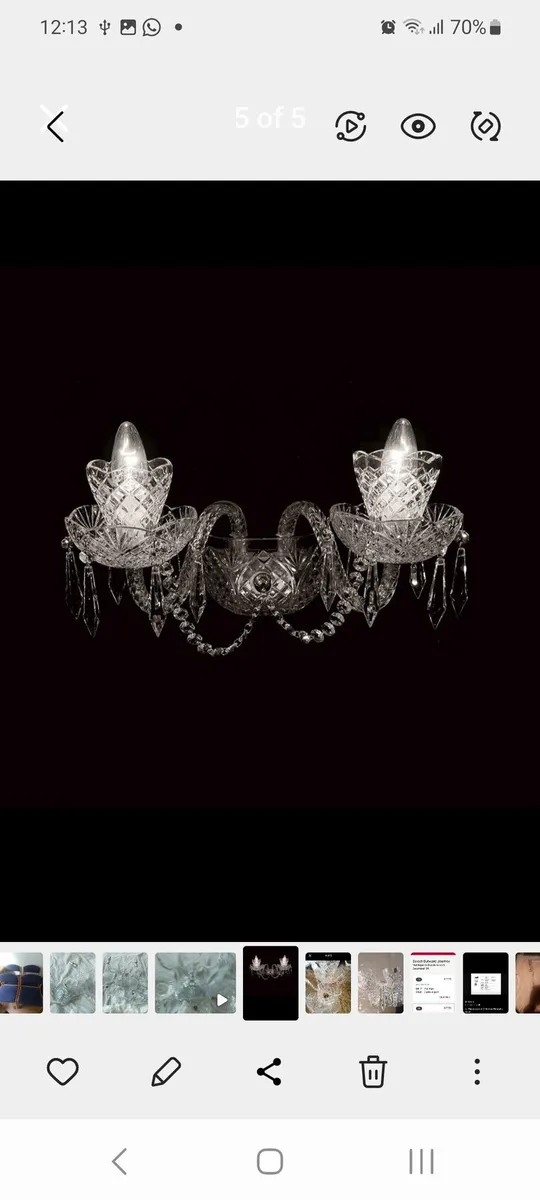 Waterford crystal 2 arms chandelier - Image 1