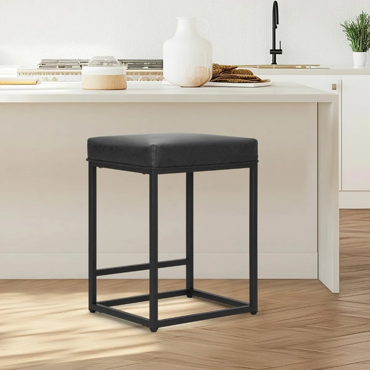Bar Stool Counter Height Stools with Footrest - Image 1