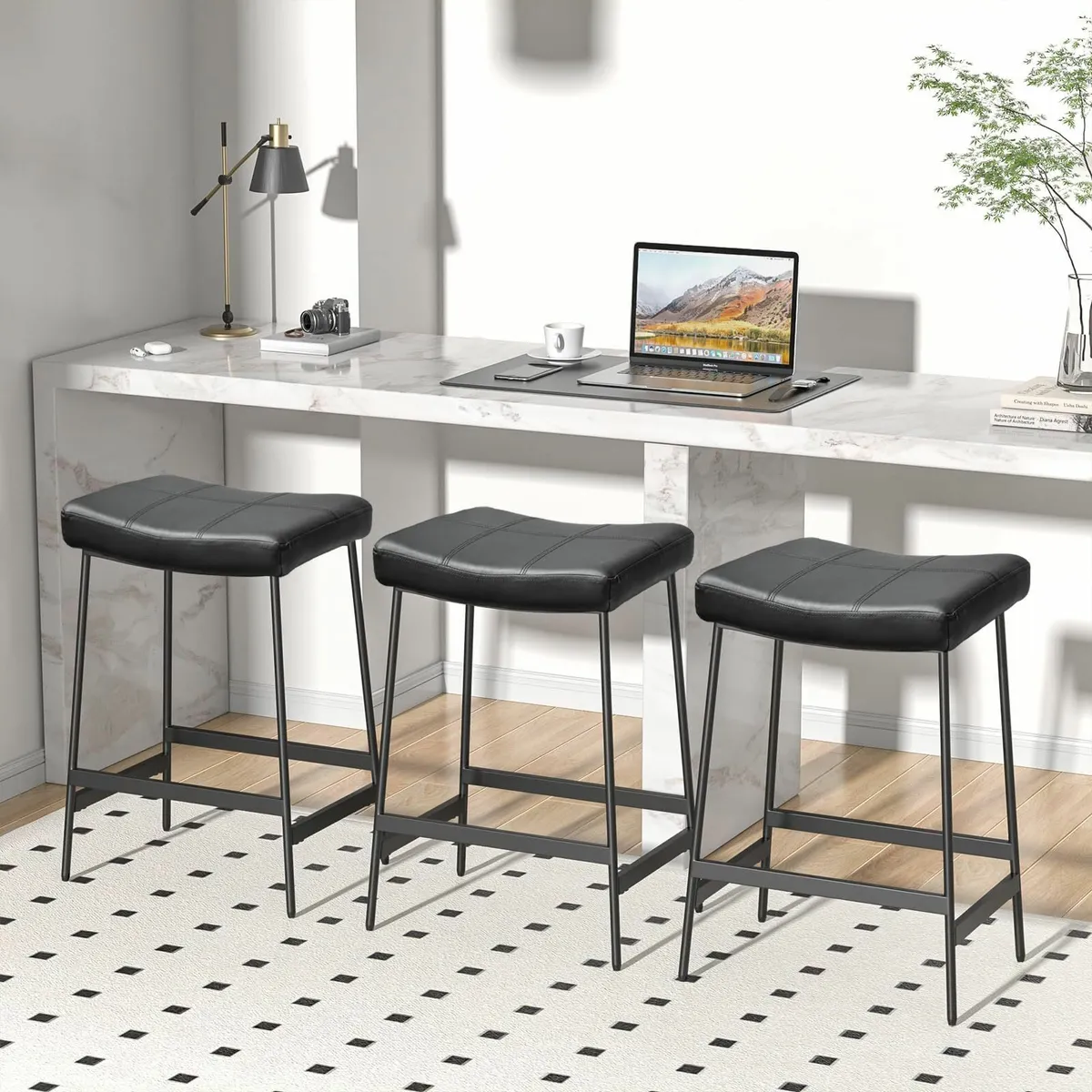 Bar Stools Set of 2 69cm Height Kitchen Island - Image 4