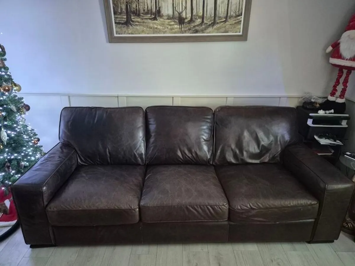 3 + 2 Seater Natuzzi Vincenzo real italian leather - Image 3