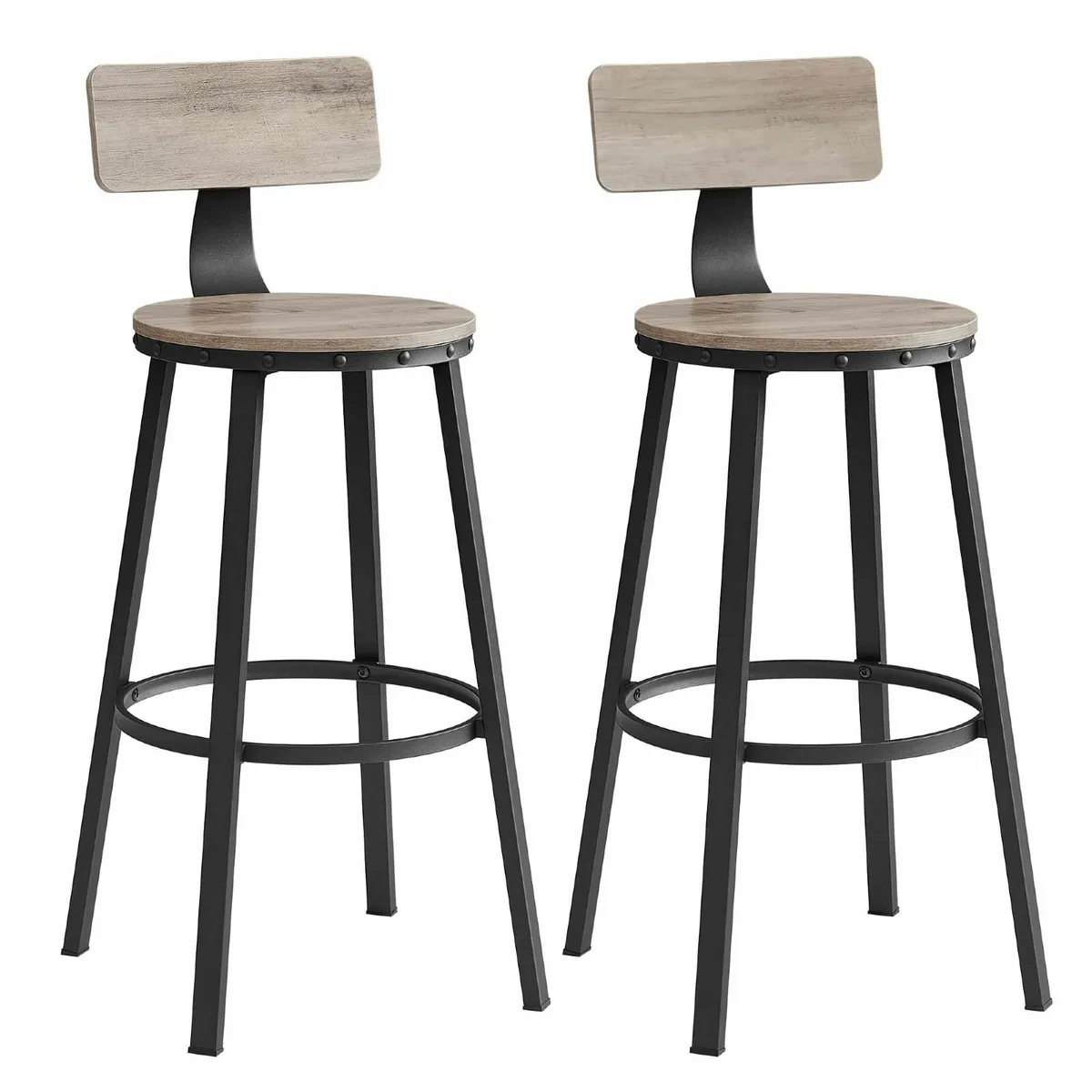 Bar Stools Set of 2 Kitchen Breakfast Chairs with - Image 1