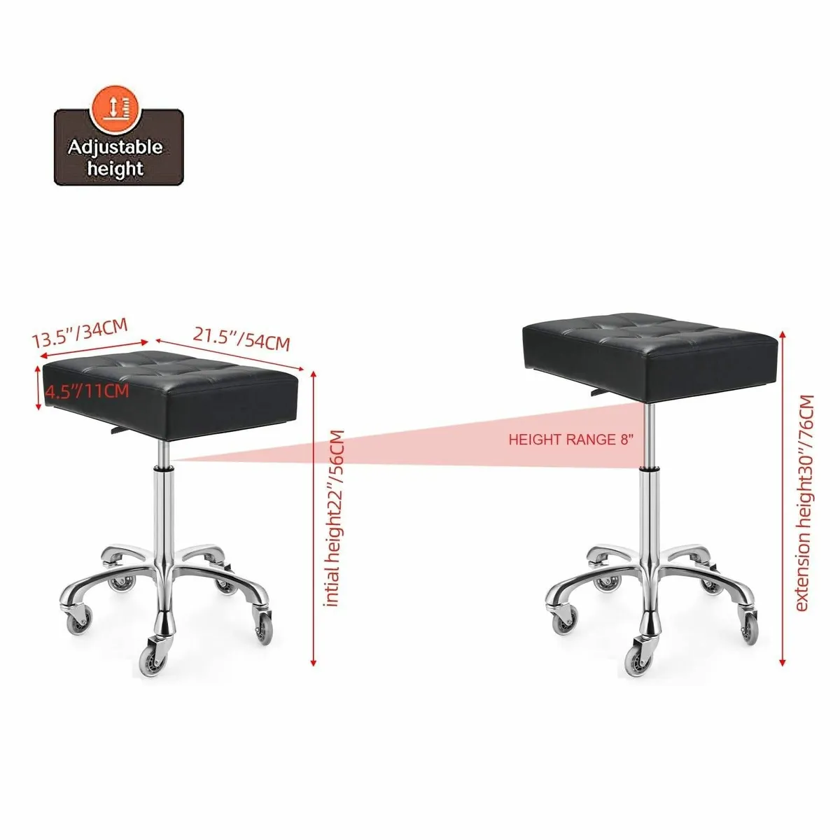 Heavy Duty Stools with Wheels 400lb Backless - Image 2