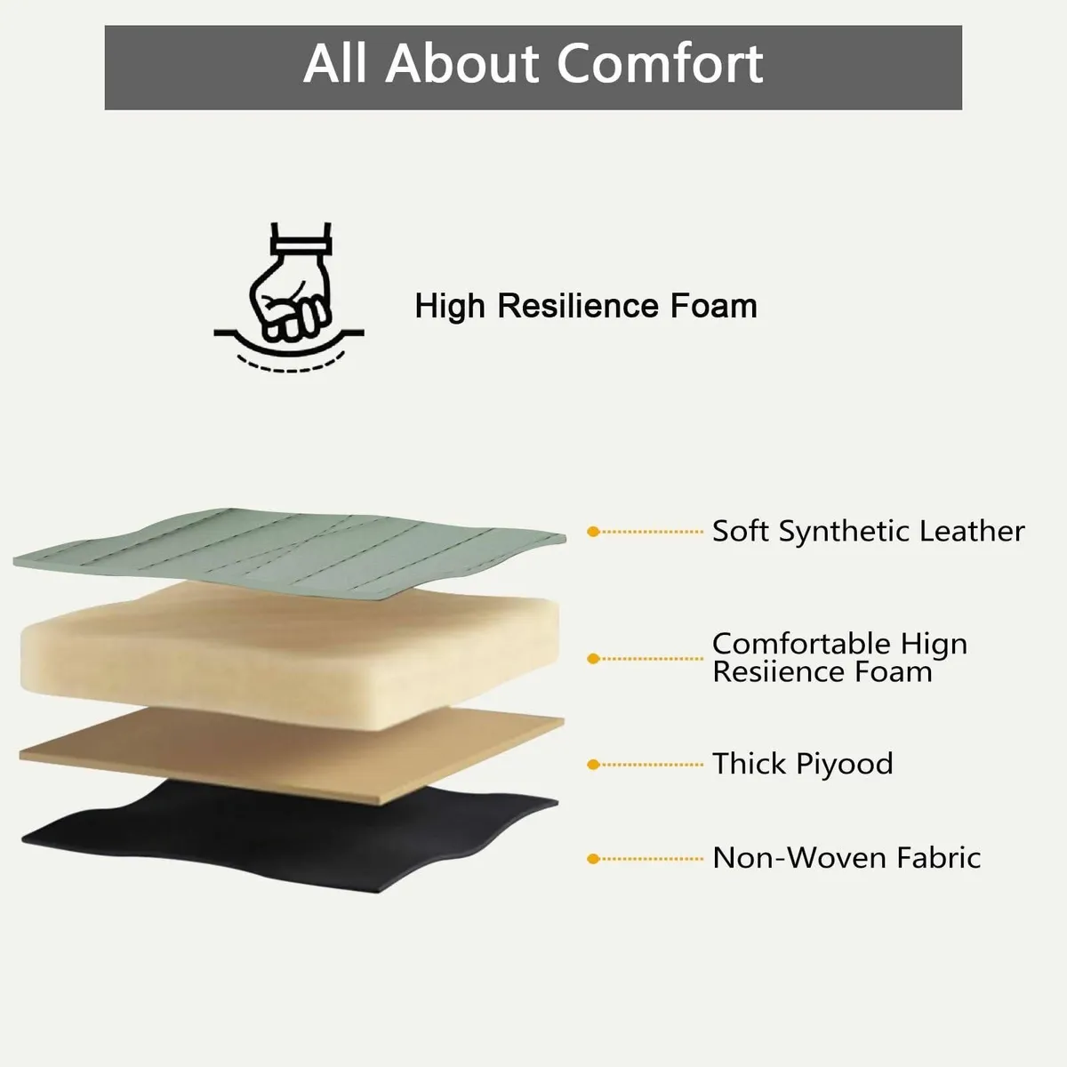 Bar Stools Breakfast Chairs with Back PU Leather - Image 4