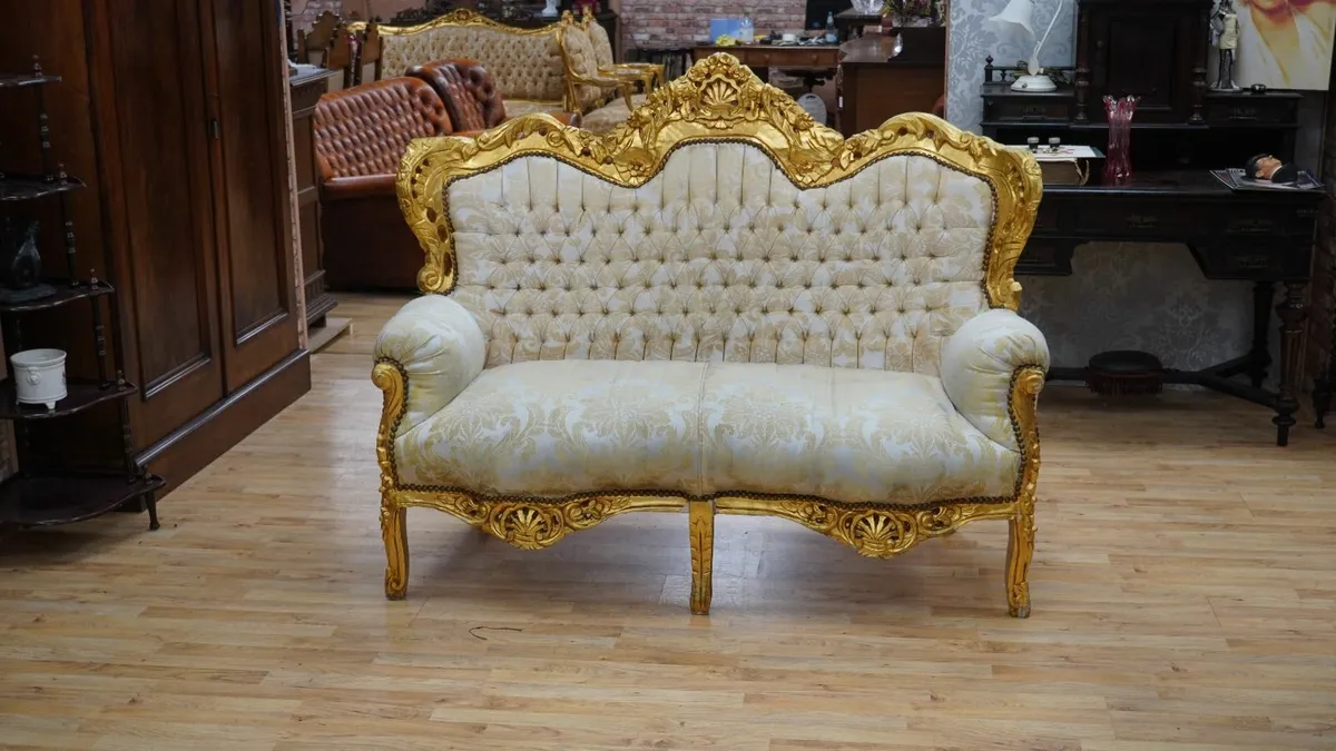Versailles Gold Baroque Loveseat - Image 1