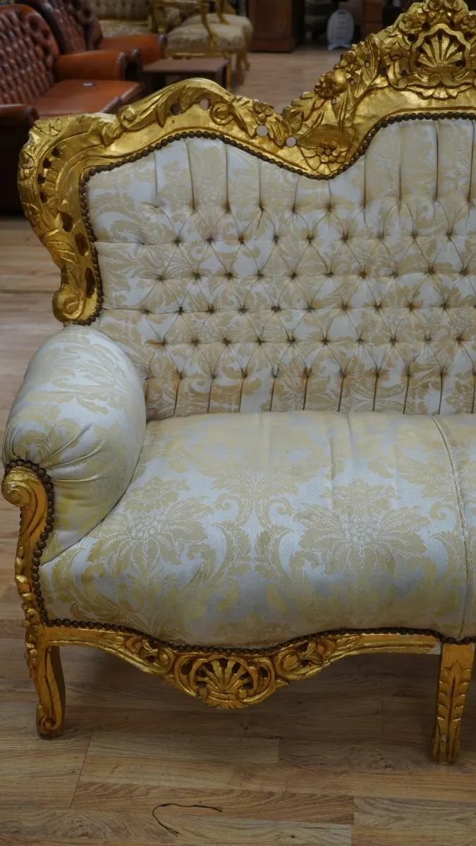 Versailles Gold Baroque Loveseat - Image 3