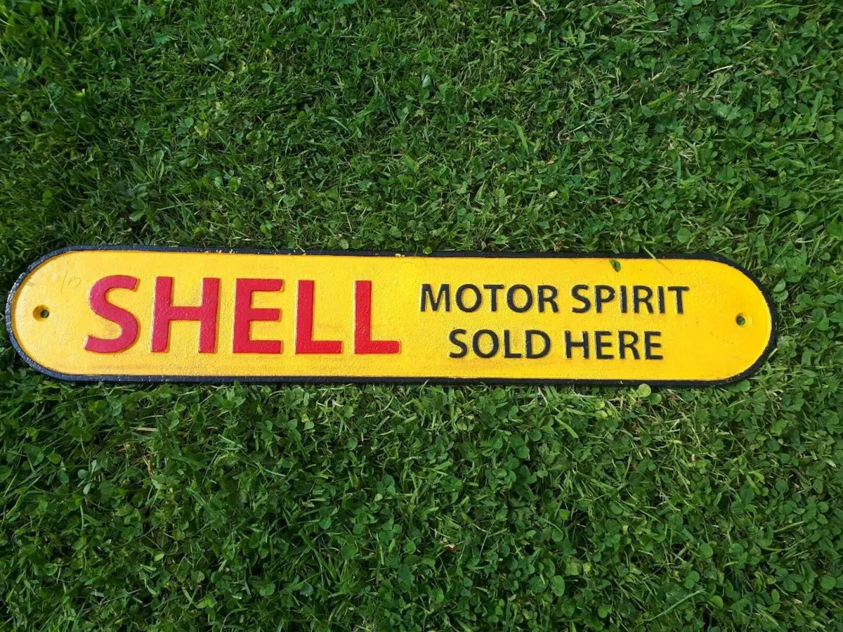 Shell Cast Iron Sign - Image 1