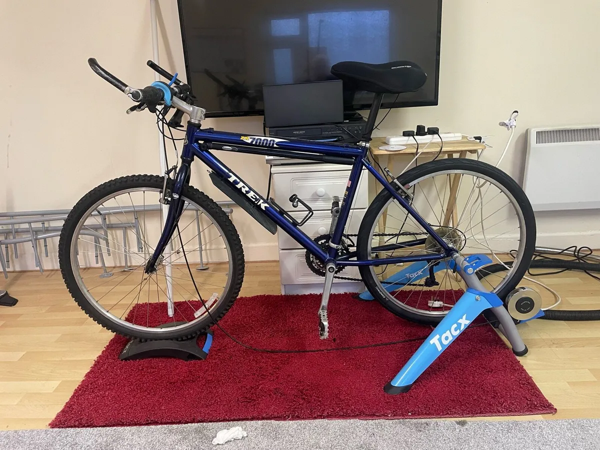 Bike on exercise indoor stand