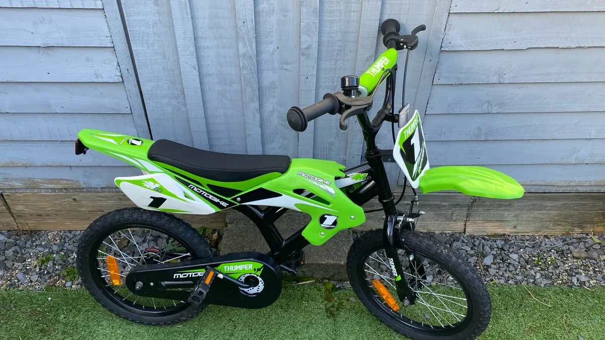 Moto X Motocross-Style Bike 16” wheel Green - Image 1