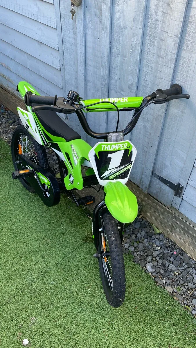 Moto X Motocross-Style Bike 16” wheel Green - Image 3