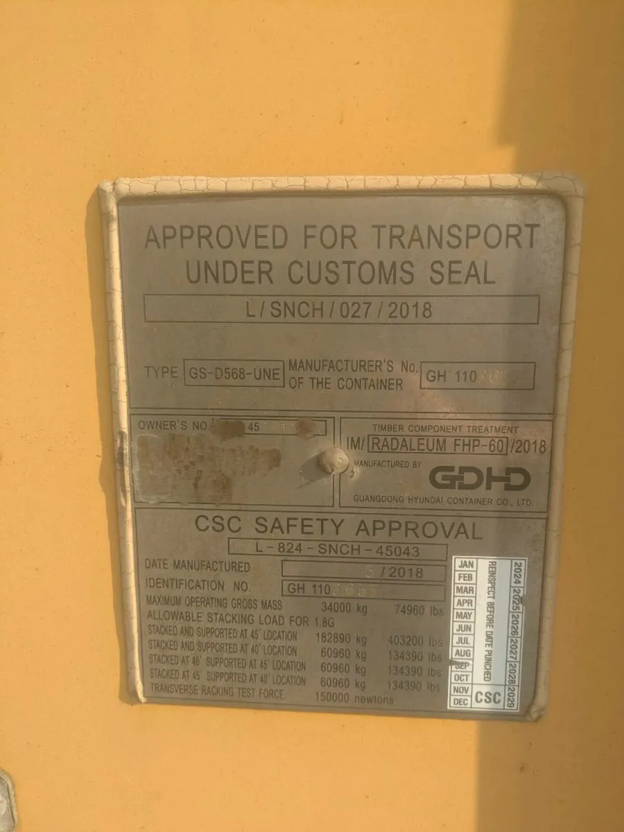 40ft high cube container 2018 - Image 2