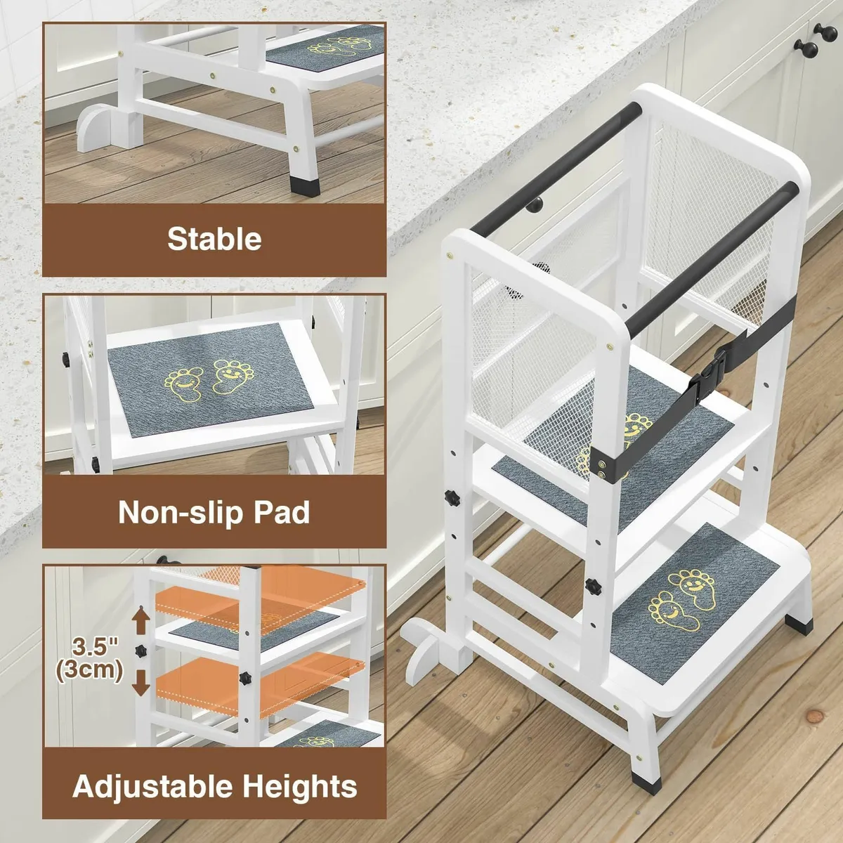 Kids Standing Tower - Nursery Step Stool with - Image 3