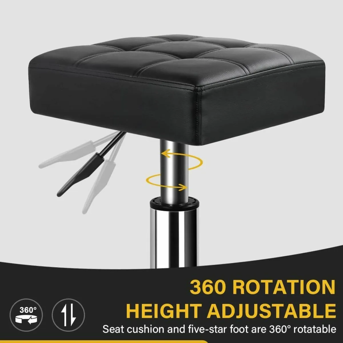 Heavy Duty Office Stool on Wheels Swivel Adjustabl - Image 4