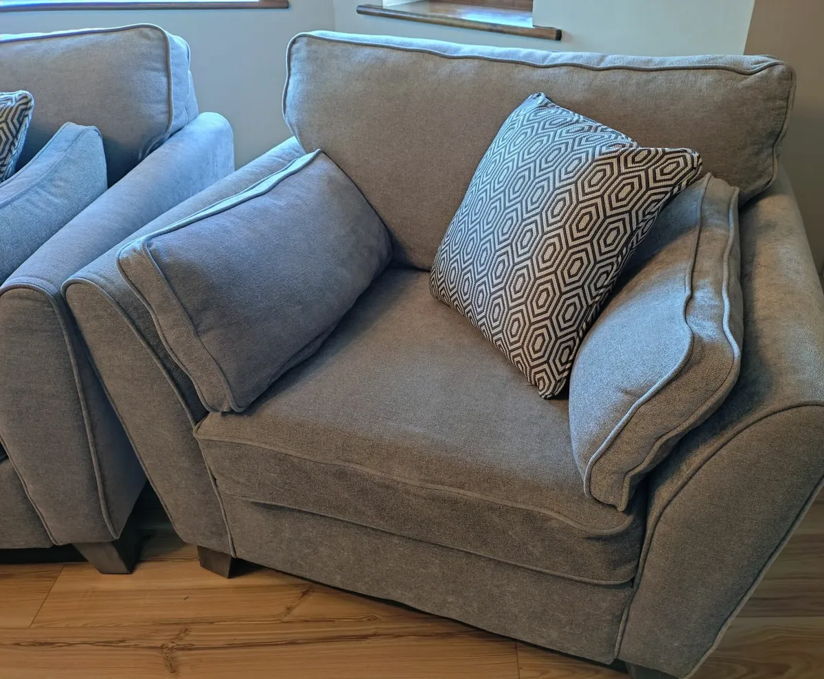 Sofa Suite  Grey Cantrell 3+1+1 - Image 1