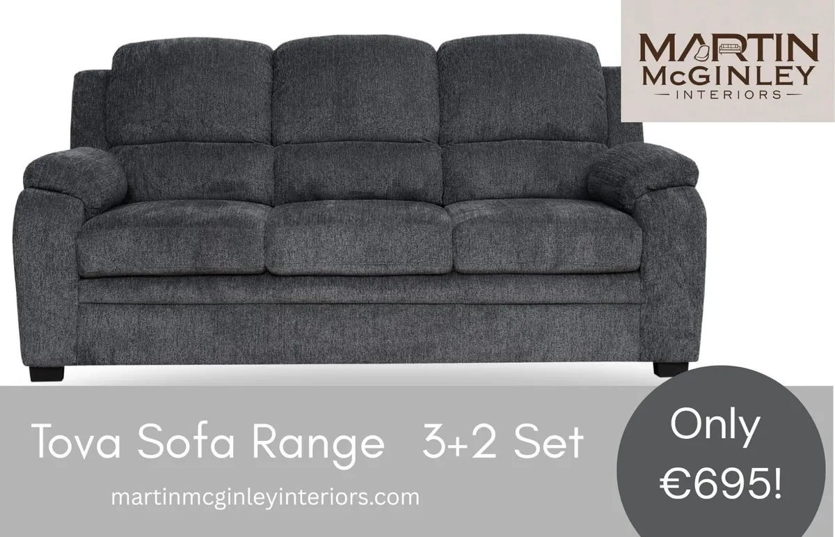 New Tova Beige & Grey Sofa Sets - Image 3