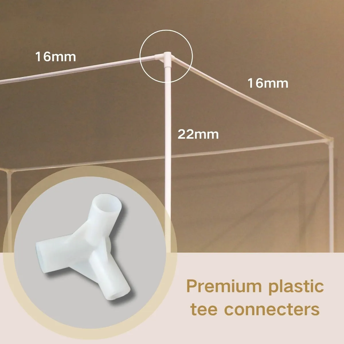 Double Bed Canopy Frame White Four Poster W135 x - Image 2