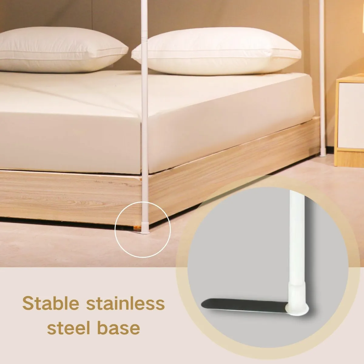 Double Bed Canopy Frame White Four Poster W135 x - Image 3