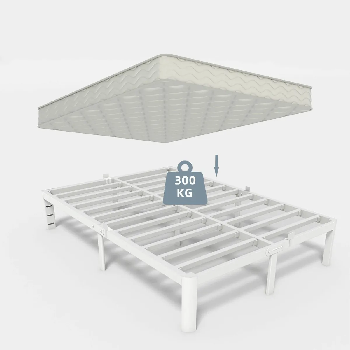Single Bed Frame 90x190 cm White Guest Room - Image 4