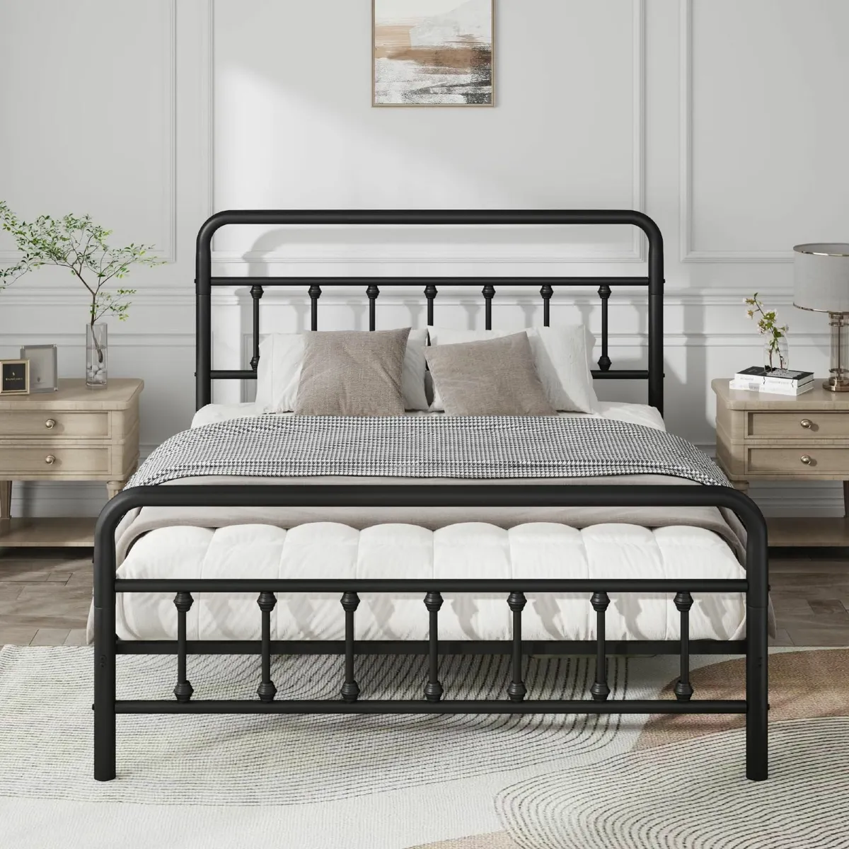 Metal Double Bed Frame Victorian Vintage150x200cm - Image 1