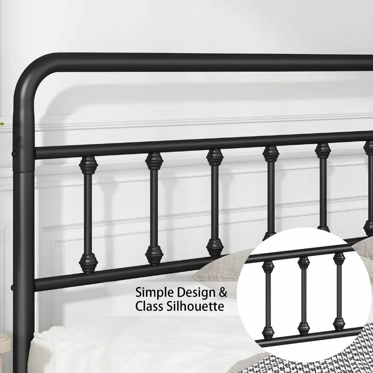 Metal Double Bed Frame Victorian Vintage150x200cm - Image 4