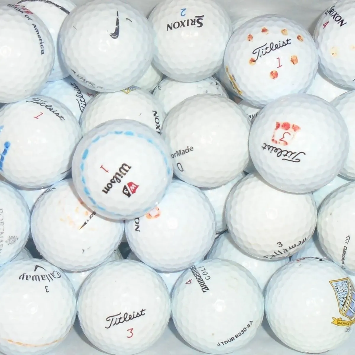 Branded Mix of White Lake Balls - B-Grade - 60