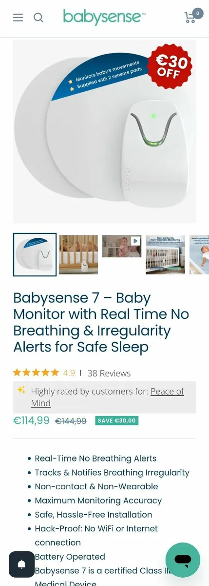 Baby Breathing Monitor (Babysense 7) - Image 1