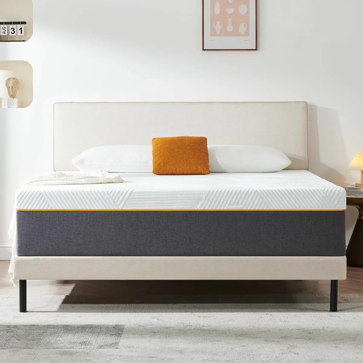 Single Mattress 15cm Thick Medium Firm Orange - Image 1