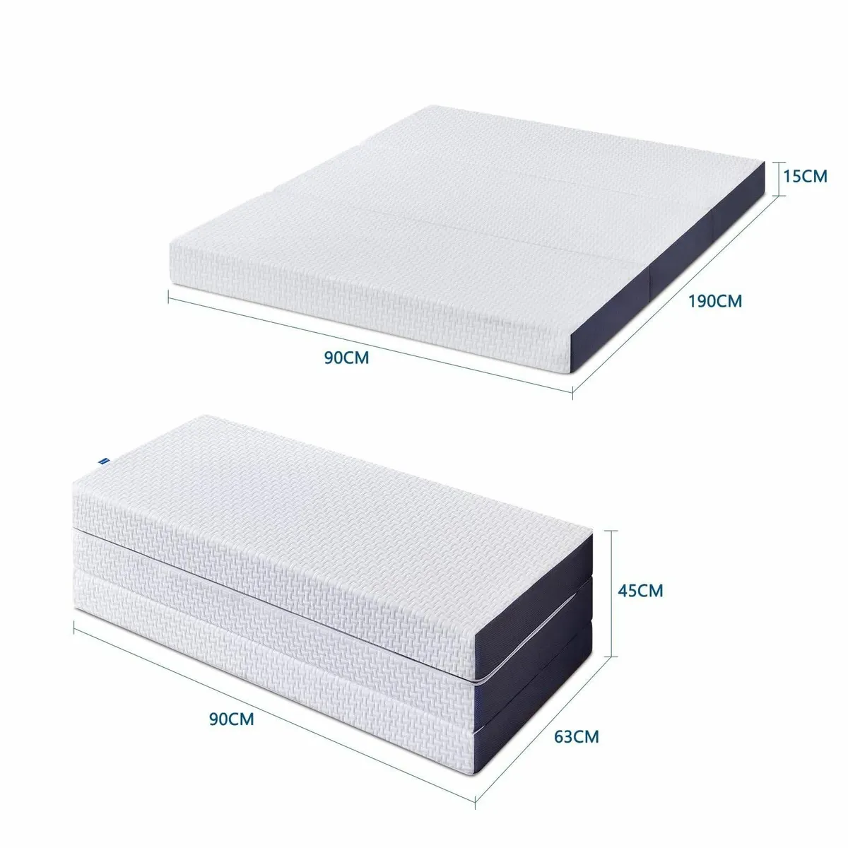 Folding Mattress Single 15cm Memory Foam Foldable - Image 2