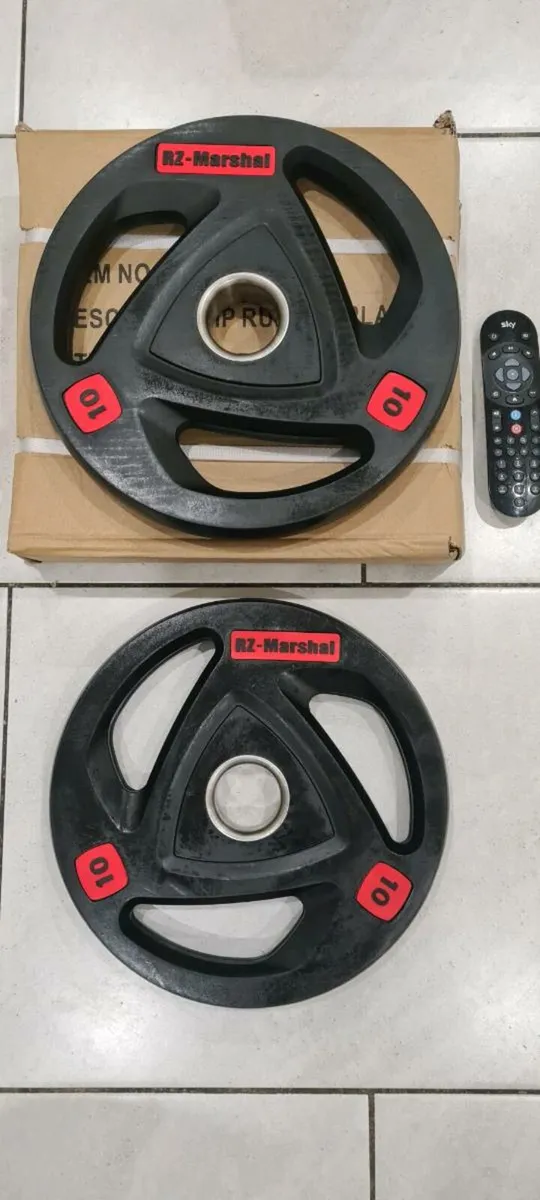 Brand new 2x10 kilo Olympic weight lifting plates - Image 4