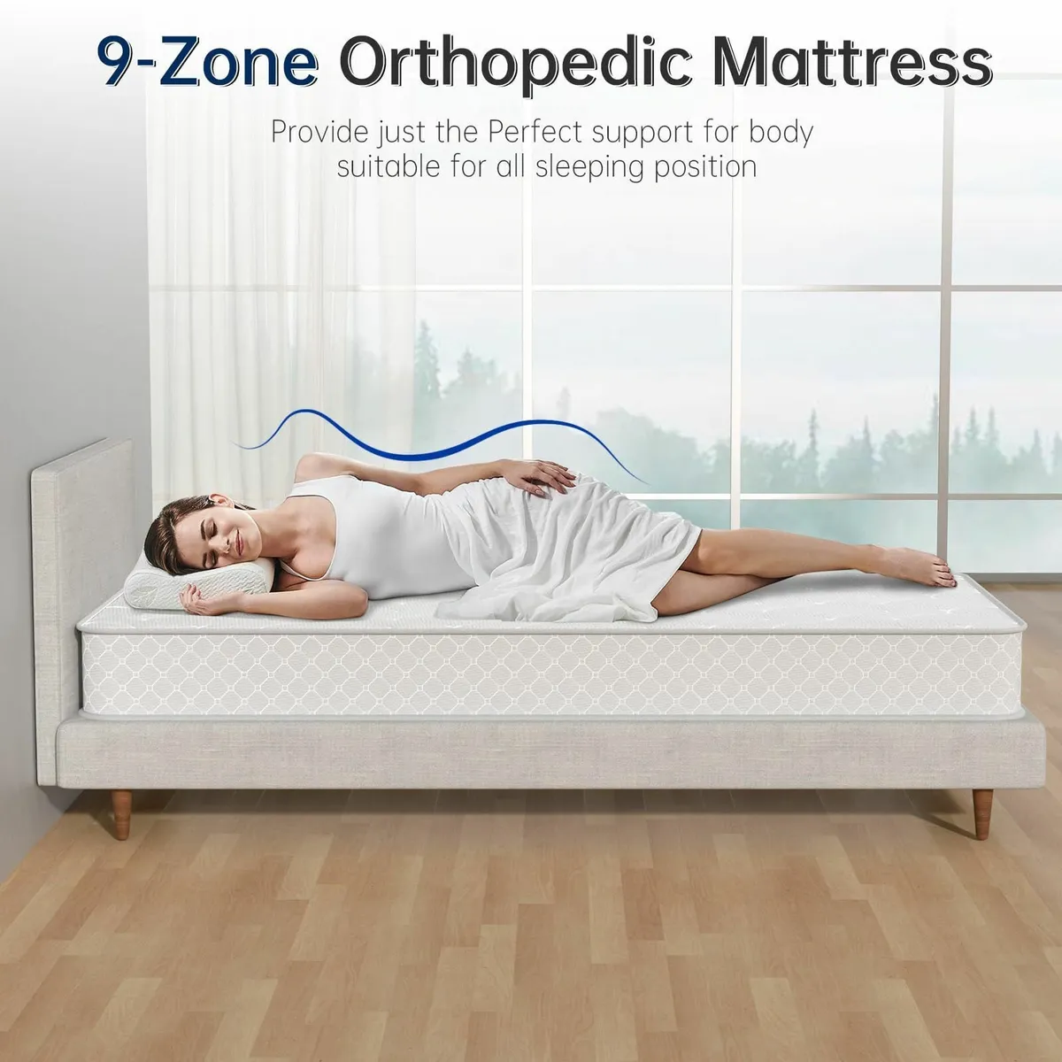 3FT Single Mattress 9-Zone Inner Spring Bed with - Image 4