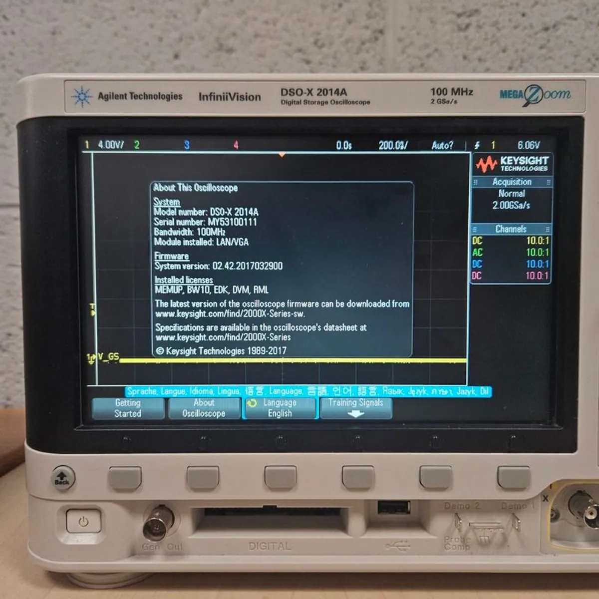 Keysight Agilent DSO-X 2014A 4 CH Digital Oscilloscope 100MHz - Image 3