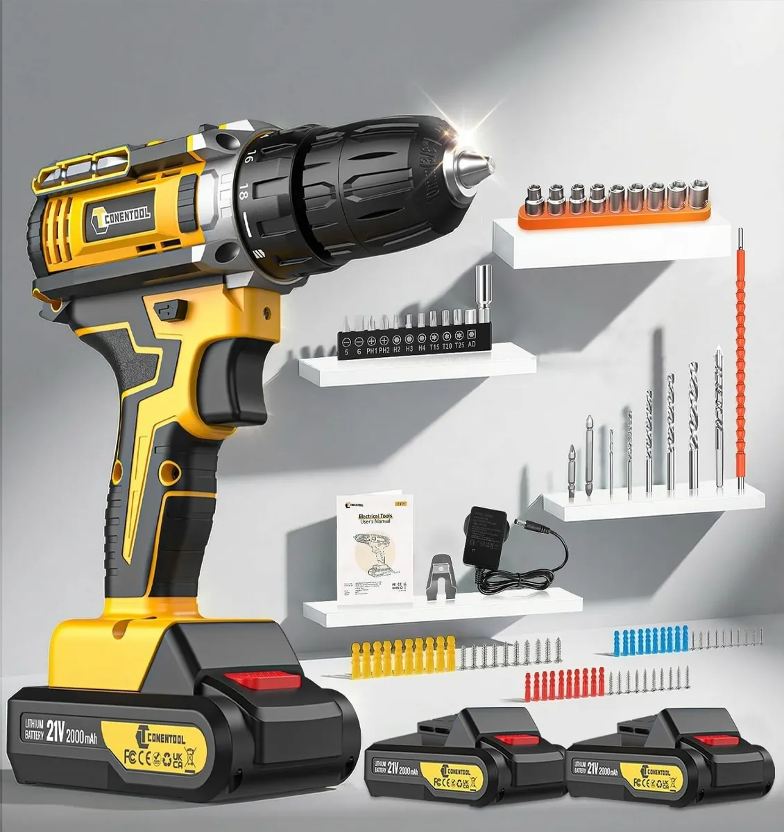Cordless Drill 21V Battery Power Drilldrivers - Image 1