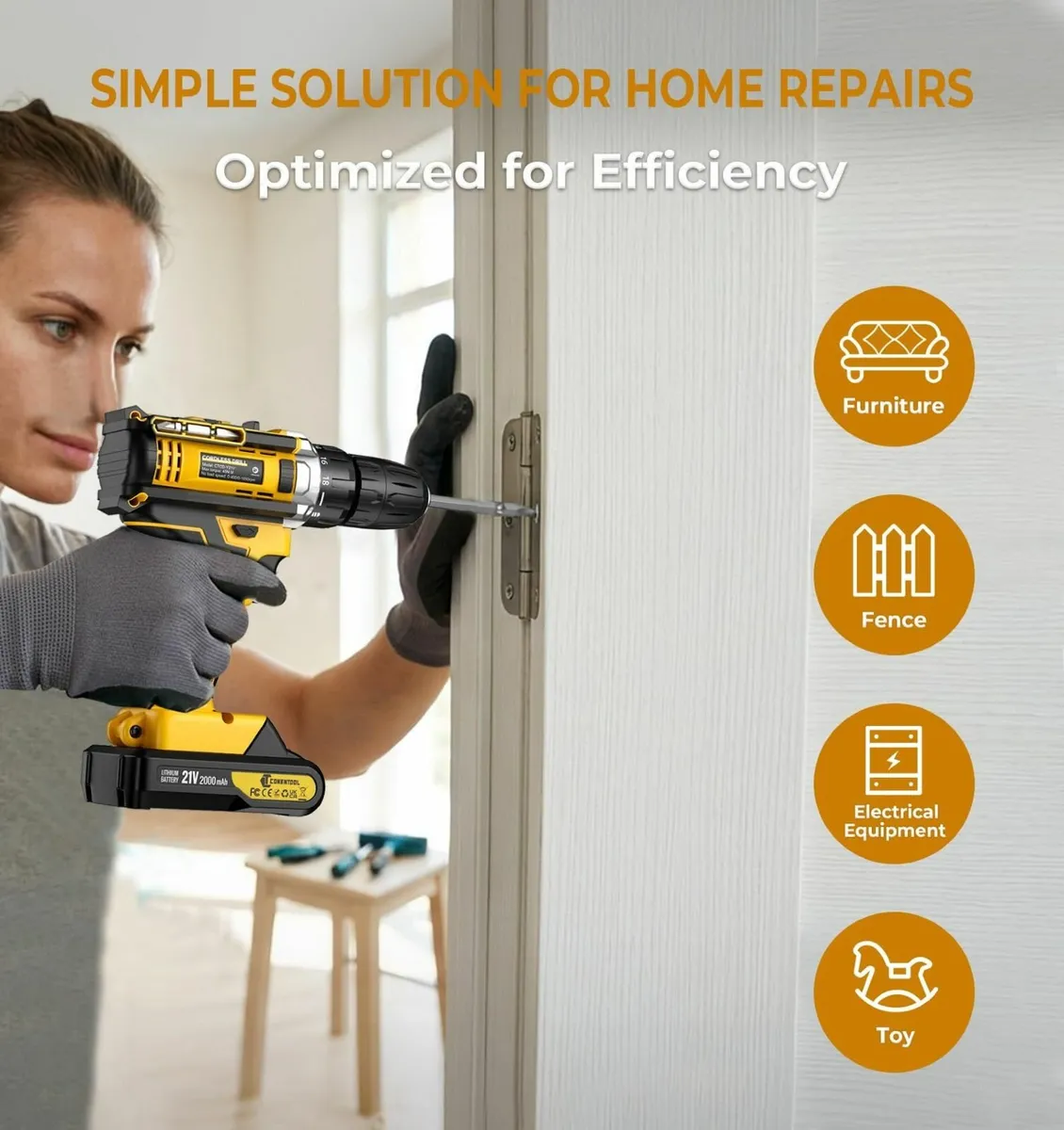 Cordless Drill 21V Battery Power Drilldrivers - Image 2