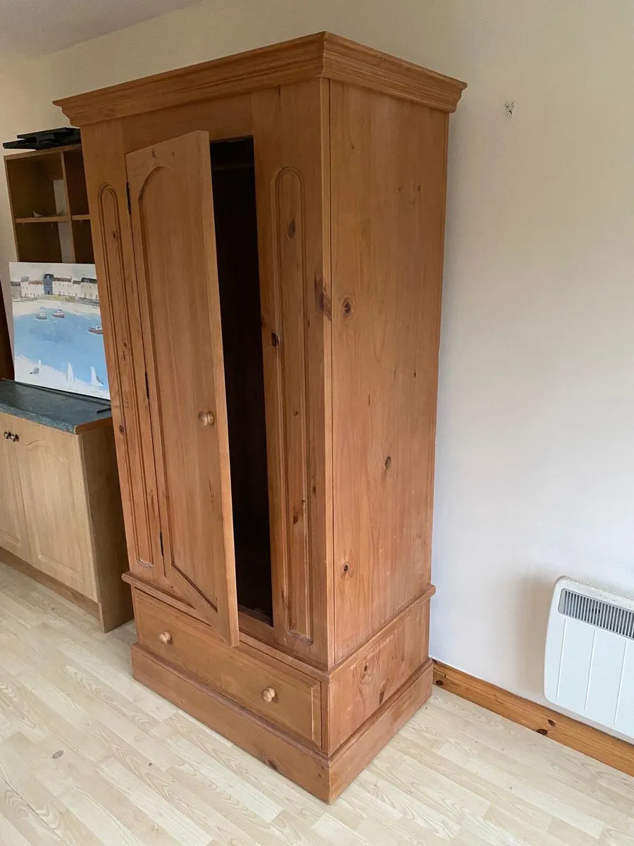 Solid Pine Chest of Drawers and Wardrobe Set - Image 4