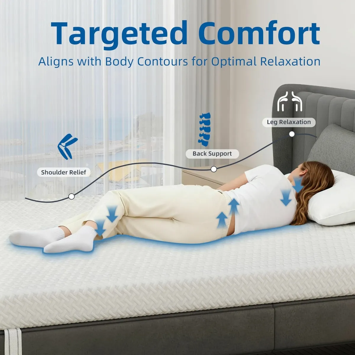 Memory Foam Mattress Topper 7CM Thickness Pad - Image 2