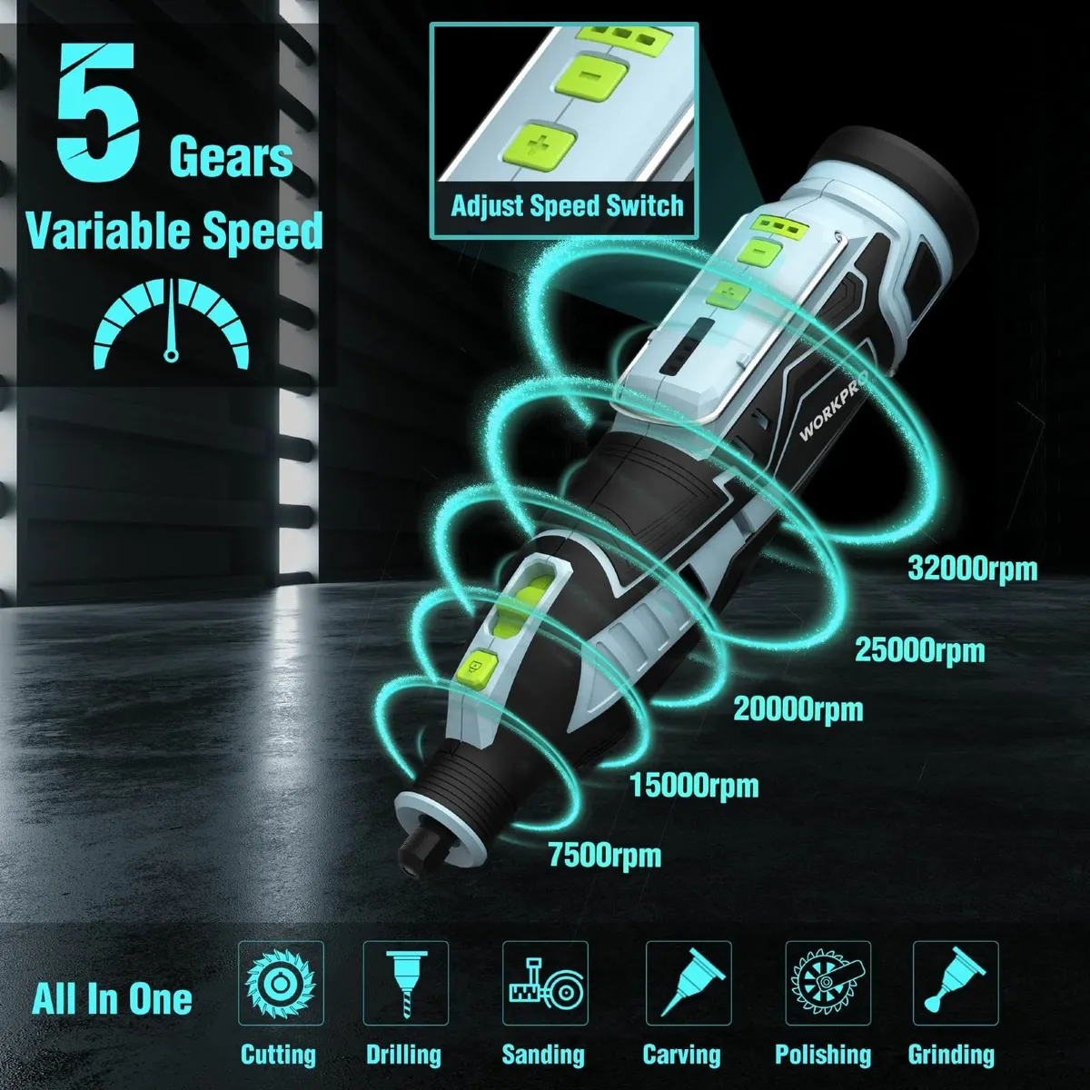 Cordless Rotary Tool kit 12V Set with 114 PCS - Image 3