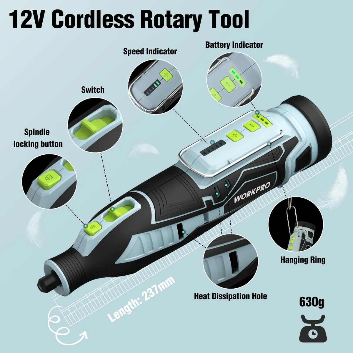 Cordless Rotary Tool kit 12V Set with 114 PCS - Image 4