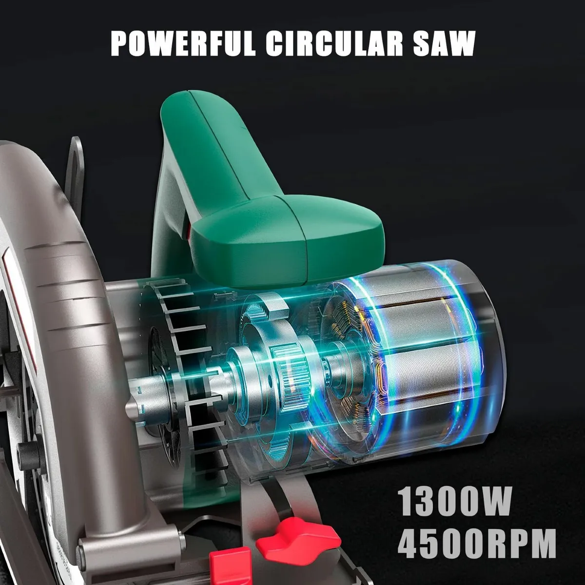 HYCHIKA Circular Saw 1300W 4500RPM with Blade - Image 4