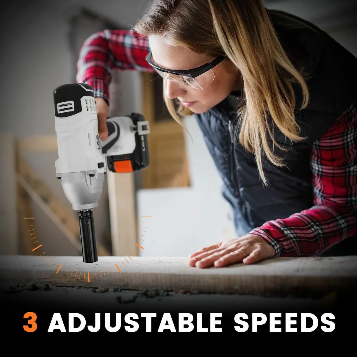 20V Cordless Impact Wrench 1/2 Inch Max 370Ft-lbs( - Image 2