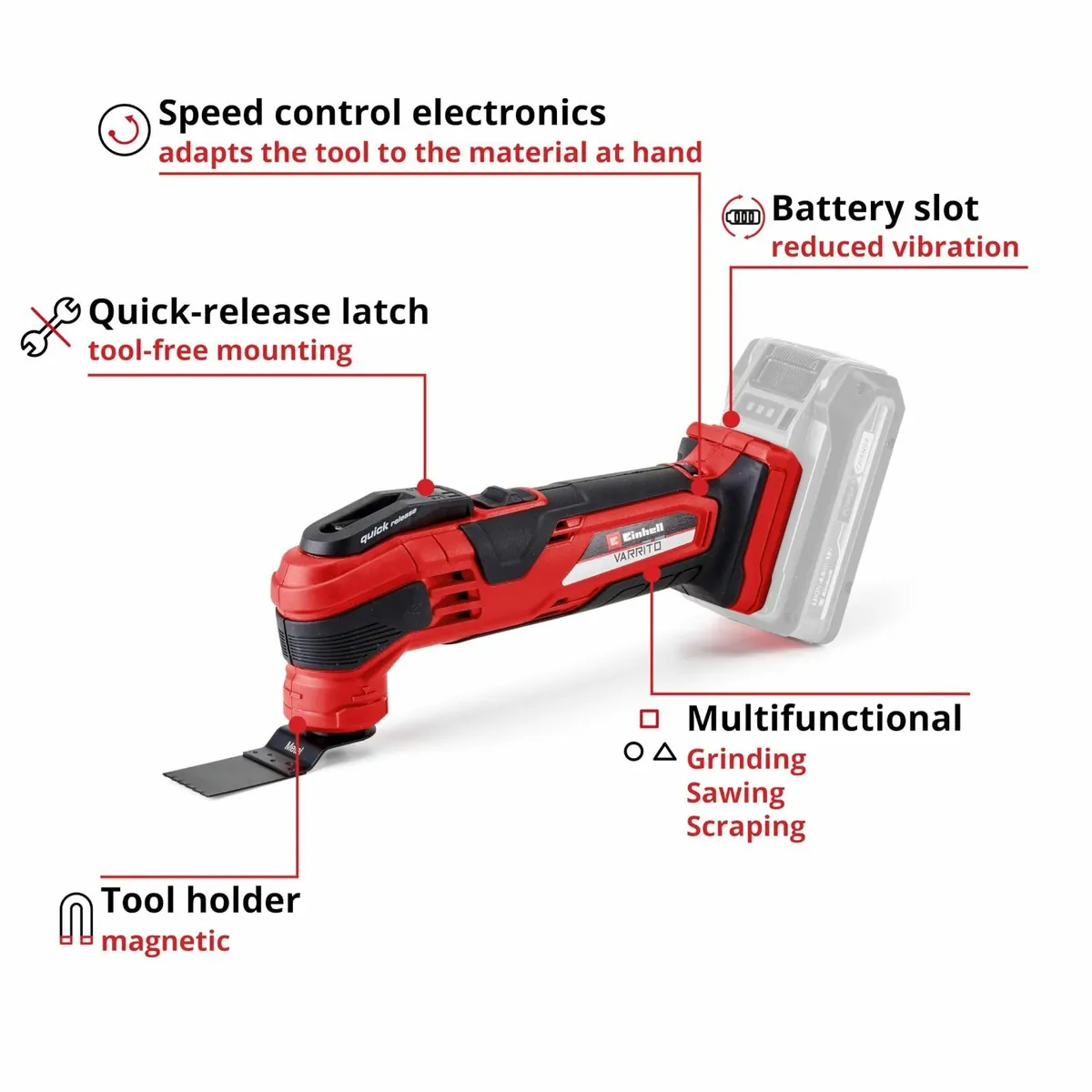 18V Cordless Multi Tool with Accessories Power - Image 4