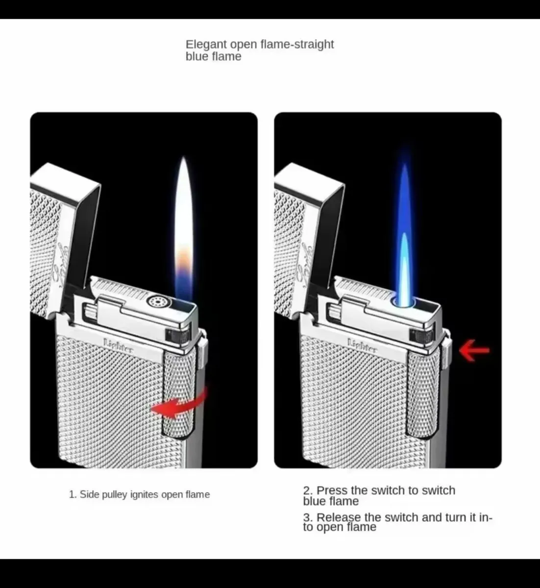 Windproof double flame gas lighter - Image 2